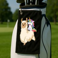 Unicorn Riding Llama Golf Towel