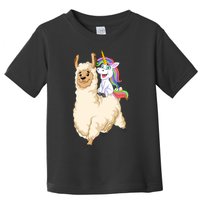 Unicorn Riding Llama Toddler T-Shirt