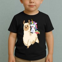 Unicorn Riding Llama Toddler T-Shirt