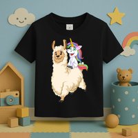 Unicorn Riding Llama Toddler T-Shirt