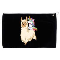 Unicorn Riding Llama Grommeted Golf Towel