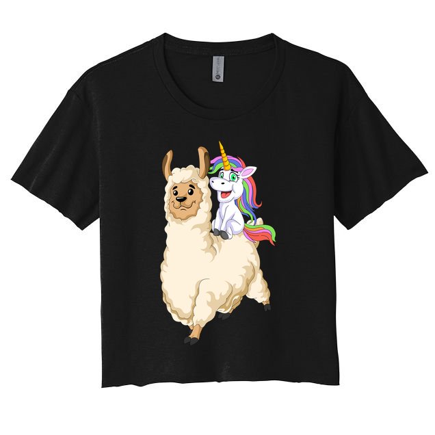 Unicorn Riding Llama Crop Top