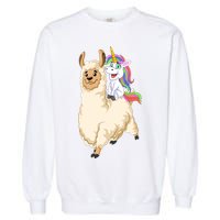 Unicorn Riding Llama Garment-Dyed Sweatshirt