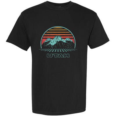 Utah Retro Mountain Hiking 80s Style Garment-Dyed Heavyweight T-Shirt