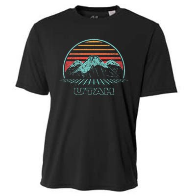 Utah Retro Mountain Hiking 80s Style Cooling Performance Crew T-Shirt