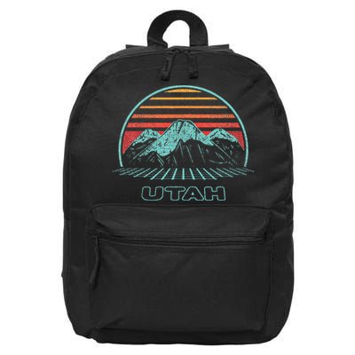 Utah Retro Mountain Hiking 80s Style 16 in Basic Backpack
