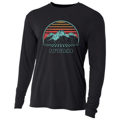 Utah Retro Mountain Hiking 80s Style Cooling Performance Long Sleeve Crew