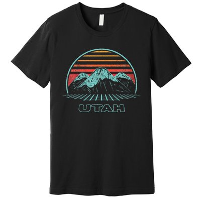 Utah Retro Mountain Hiking 80s Style Premium T-Shirt