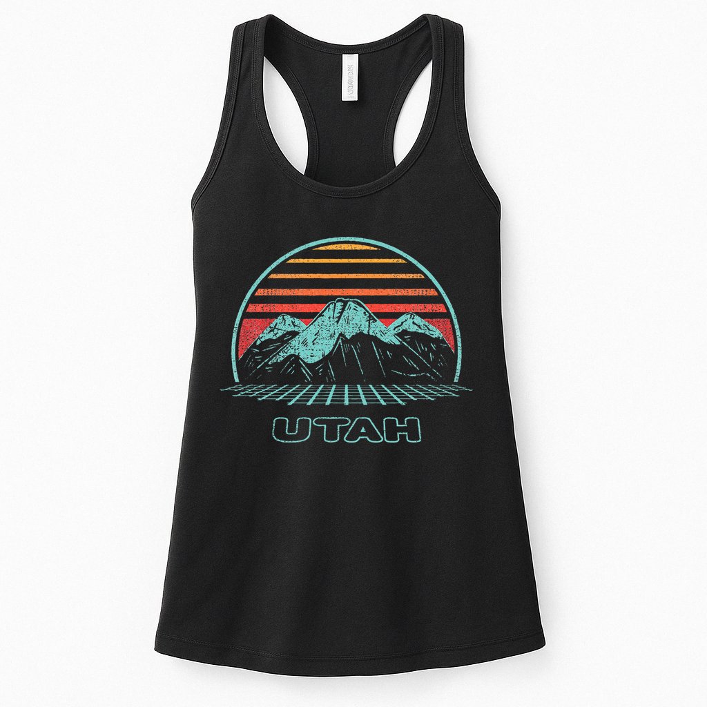 Utah Retro Mountain Hiking 80s Style Womens Tank Top
