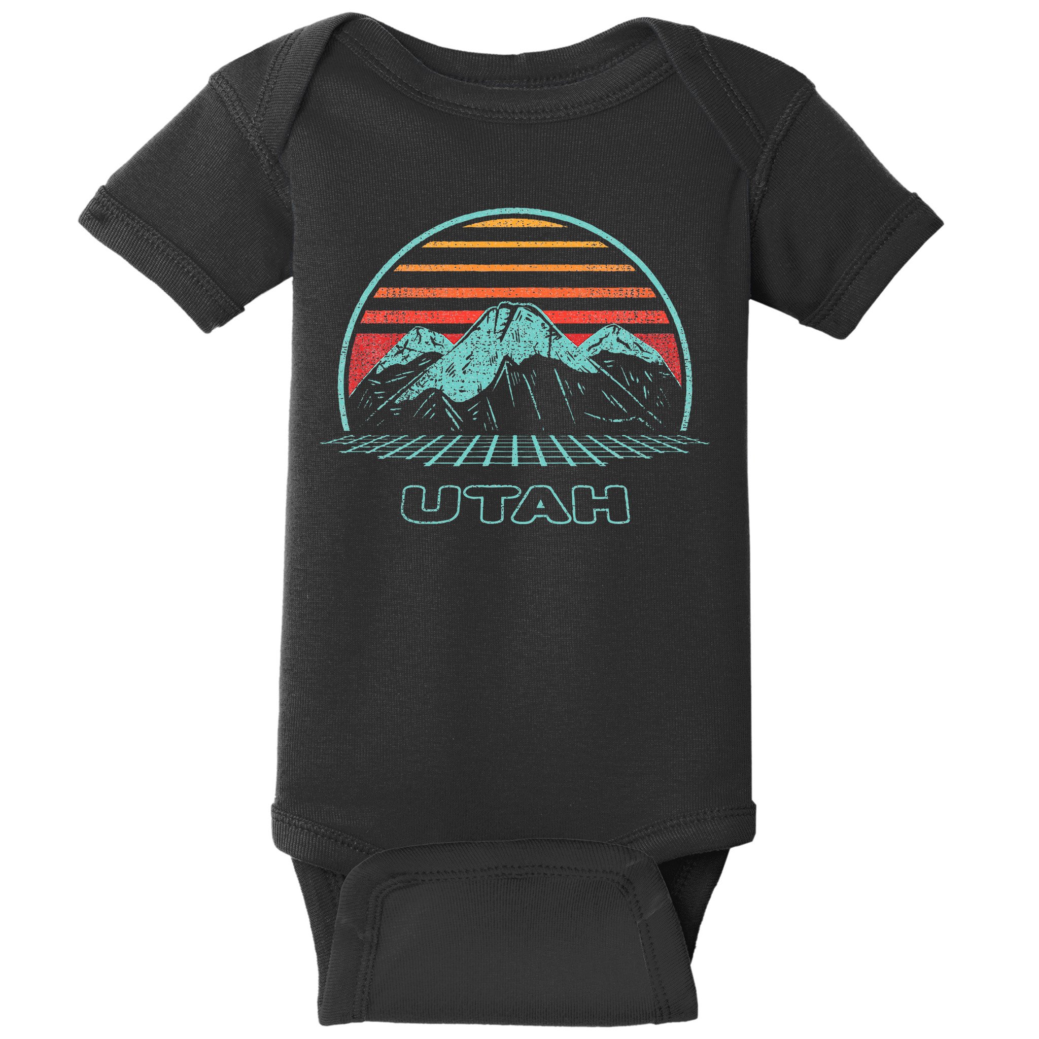 Utah Retro Mountain Hiking 80s Style Baby Bodysuit