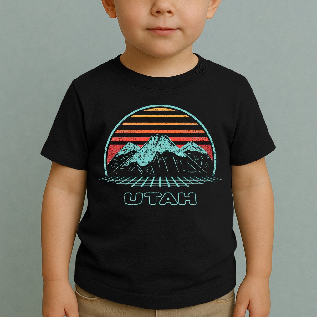 Utah Retro Mountain Hiking 80s Style Toddler T-Shirt