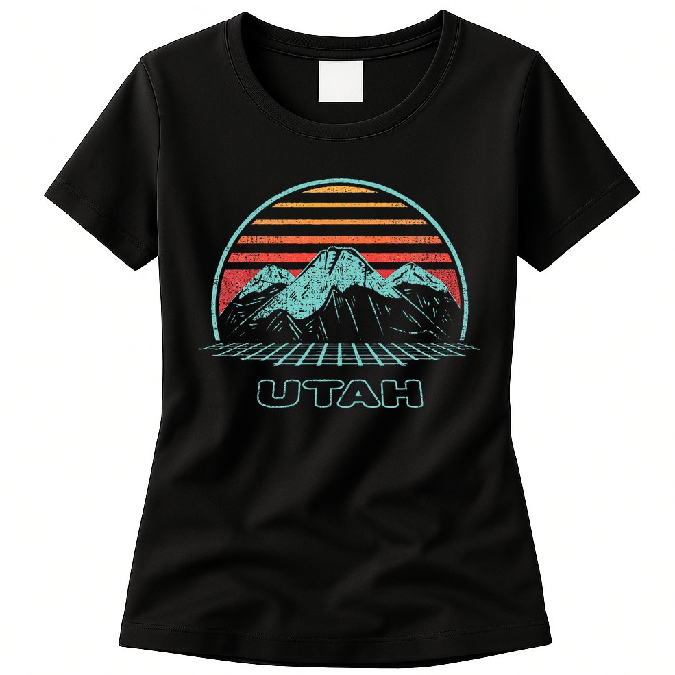 Utah Retro Mountain Hiking 80s Style Womens T-Shirt