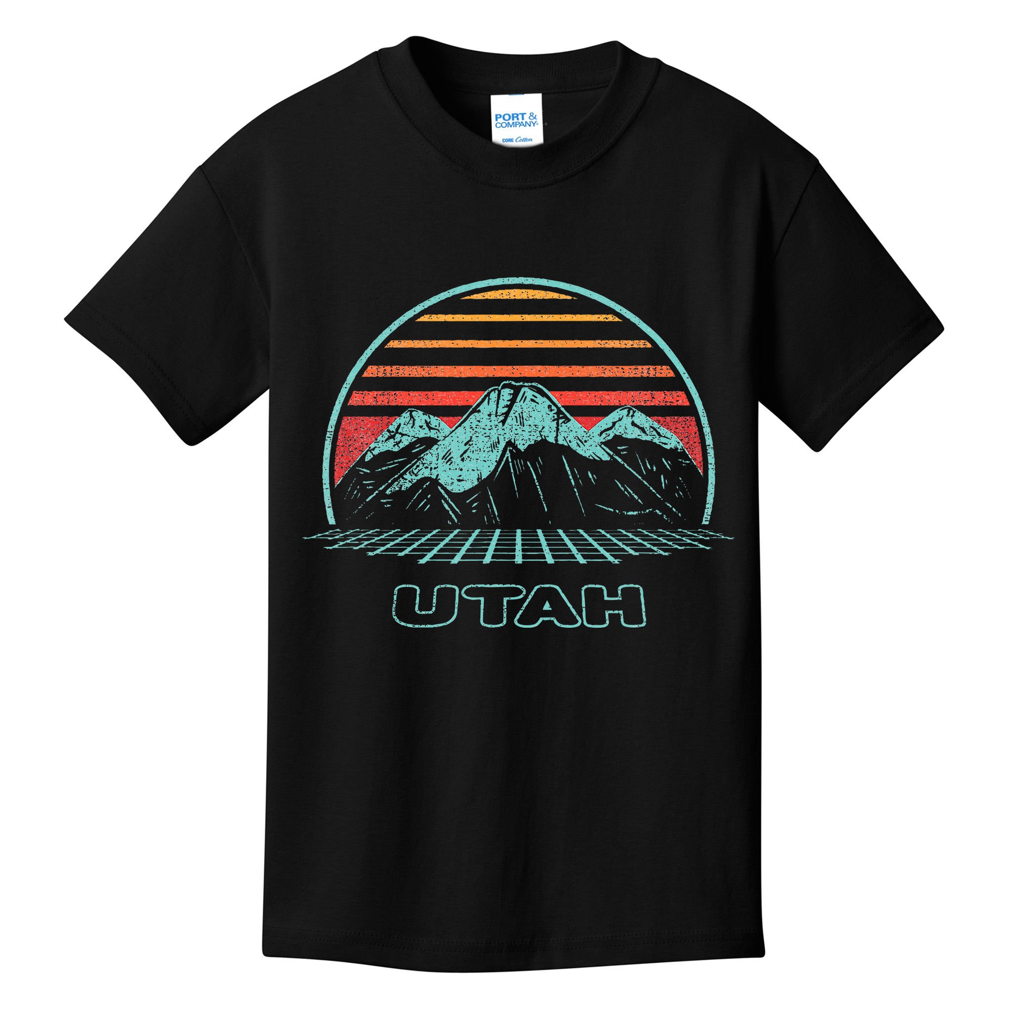 Utah Retro Mountain Hiking 80s Style Kids T-Shirt