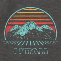 Utah Retro Mountain Hiking 80s Style Vector Backpack