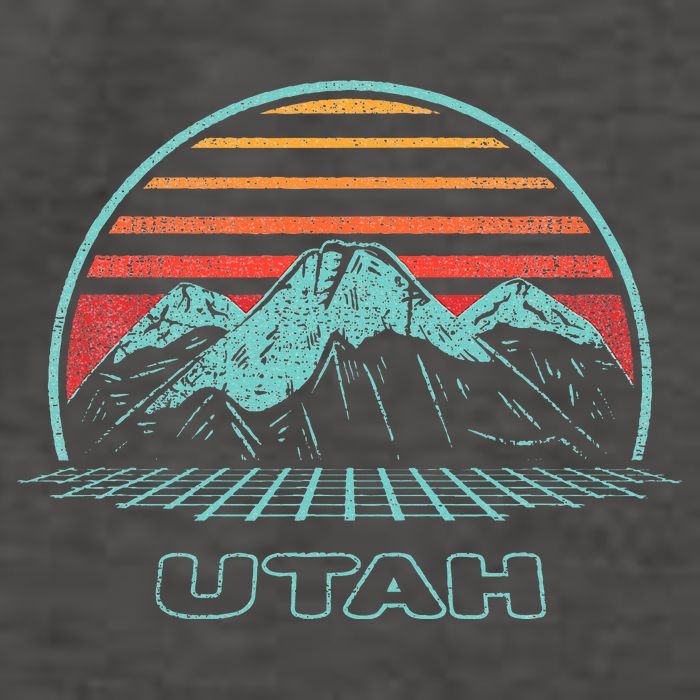Utah Retro Mountain Hiking 80s Style Vector Backpack