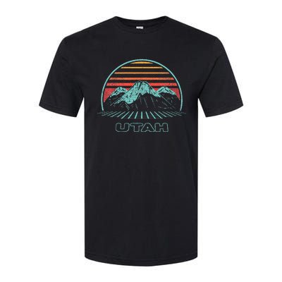 Utah Retro Mountain Hiking 80s Style Softstyle CVC T-Shirt