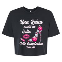 Una Reina Nacio En Julio Cumpleanos Camisa Best July Bella+Canvas Jersey Crop Tee