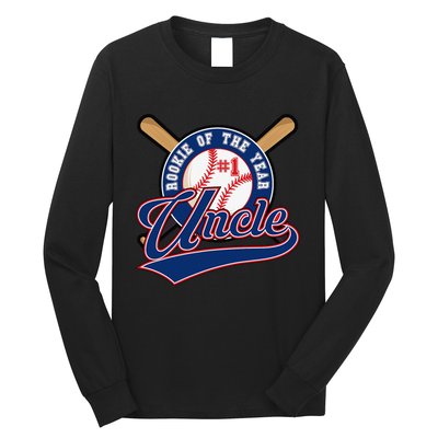 Uncle Rookie of Year 1st Birthday Baseball Theme Matching Long Sleeve Shirt