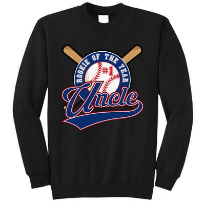 Uncle Rookie of Year 1st Birthday Baseball Theme Matching Sweatshirt