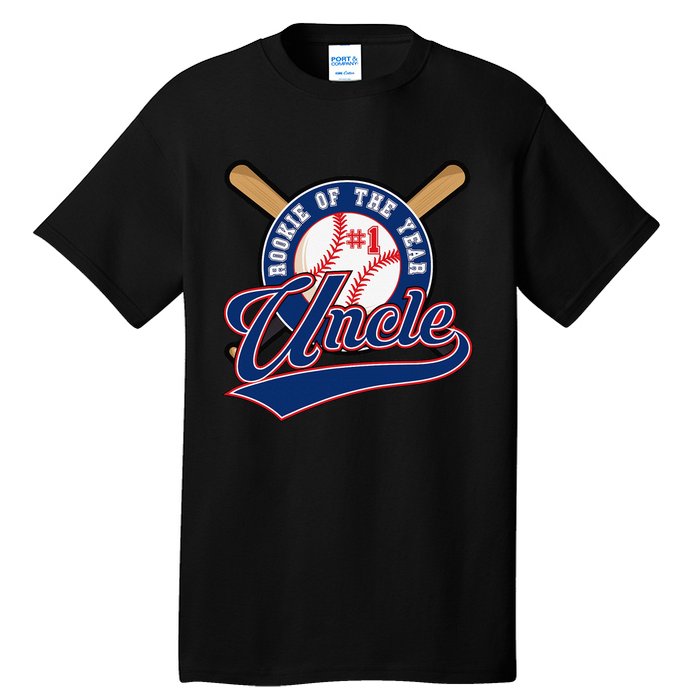 Uncle Rookie of Year 1st Birthday Baseball Theme Matching Tall T-Shirt