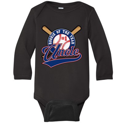 Uncle Rookie of Year 1st Birthday Baseball Theme Matching Baby Long Sleeve Bodysuit