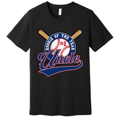 Uncle Rookie of Year 1st Birthday Baseball Theme Matching Premium T-Shirt