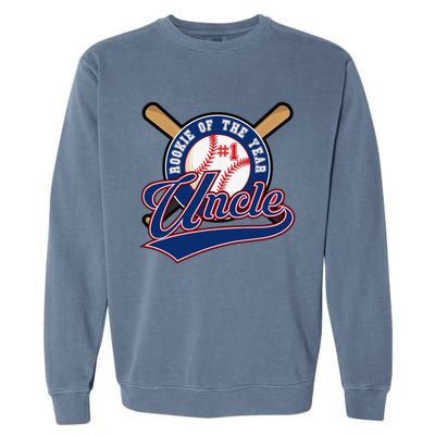 Uncle Rookie of Year 1st Birthday Baseball Theme Matching Garment-Dyed Sweatshirt