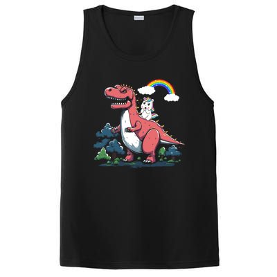 Unicorn Riding On Dinosaur Rainbow Gift PosiCharge Competitor Tank