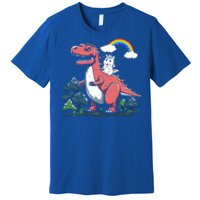 Unicorn Riding On Dinosaur Rainbow Gift Premium T-Shirt