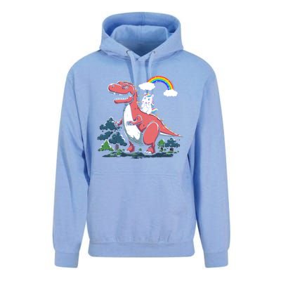 Unicorn Riding On Dinosaur Rainbow Gift Unisex Surf Hoodie