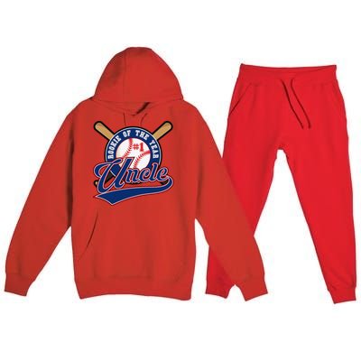 Uncle Rookie of Year 1st Birthday Baseball Theme Matching Premium Hooded Sweatsuit Set