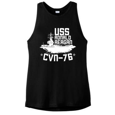 Uss Ronald Regan Cvn76 Aircraft Carrier For A Veteran Ladies PosiCharge Tri-Blend Wicking Tank