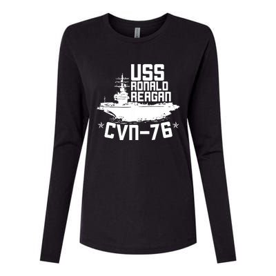 Uss Ronald Regan Cvn76 Aircraft Carrier For A Veteran Womens Cotton Relaxed Long Sleeve T-Shirt