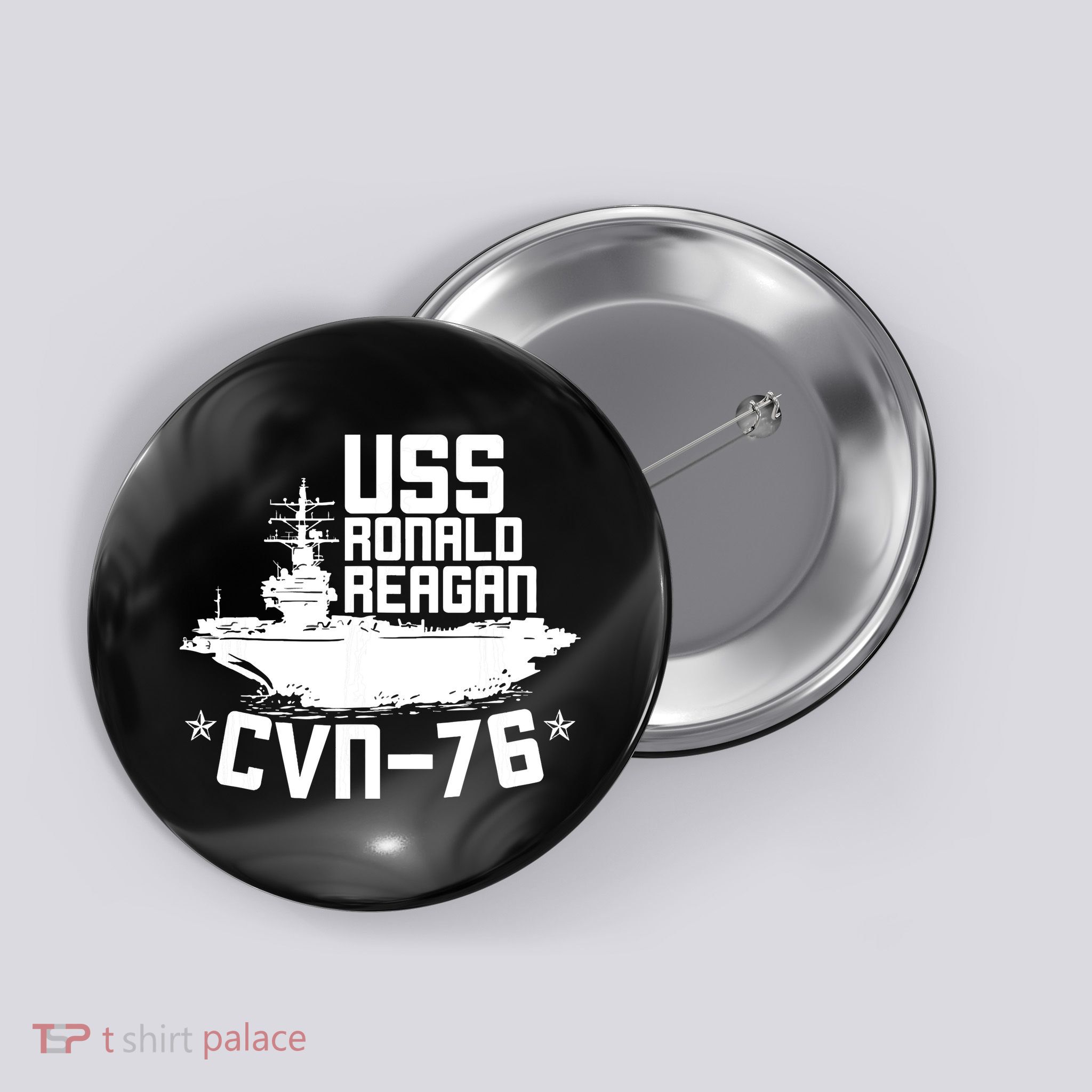 Uss Ronald Regan Cvn76 Aircraft Carrier For A Veteran Button