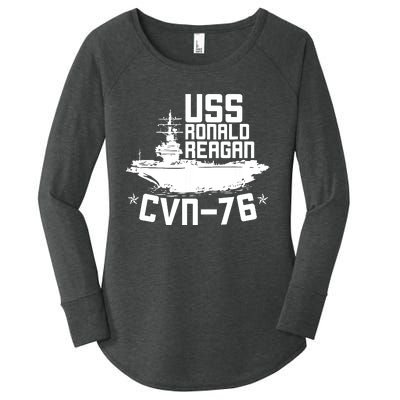 Uss Ronald Regan Cvn76 Aircraft Carrier For A Veteran Women's Perfect Tri Tunic Long Sleeve Shirt