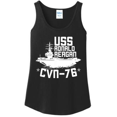 Uss Ronald Regan Cvn76 Aircraft Carrier For A Veteran Ladies Essential Tank