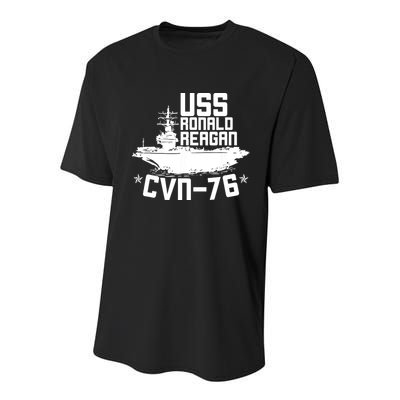 Uss Ronald Regan Cvn76 Aircraft Carrier For A Veteran Youth Performance Sprint T-Shirt