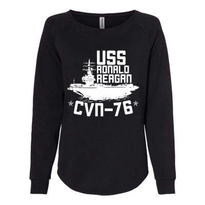 Uss Ronald Regan Cvn76 Aircraft Carrier For A Veteran Womens California Wash Sweatshirt