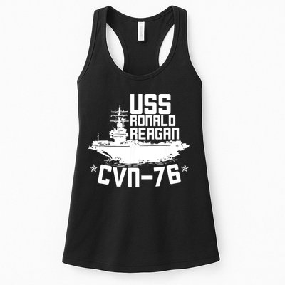 Uss Ronald Regan Cvn76 Aircraft Carrier For A Veteran Womens Tank Top