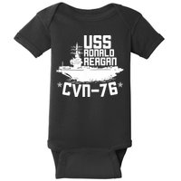 Uss Ronald Regan Cvn76 Aircraft Carrier For A Veteran Baby Bodysuit