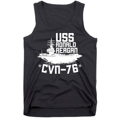 Uss Ronald Regan Cvn76 Aircraft Carrier For A Veteran Tank Top