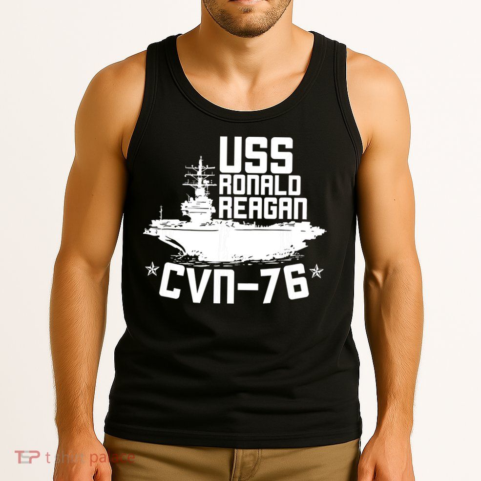 Uss Ronald Regan Cvn76 Aircraft Carrier For A Veteran Tank Top
