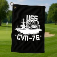 Uss Ronald Regan Cvn76 Aircraft Carrier For A Veteran Golf Towel