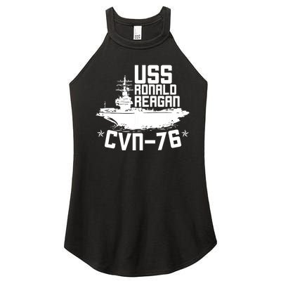 Uss Ronald Regan Cvn76 Aircraft Carrier For A Veteran Women's Perfect Tri Rocker Tank