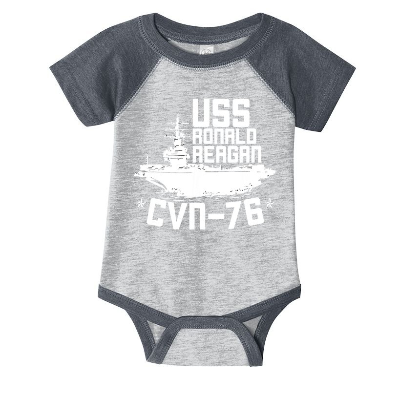 Uss Ronald Regan Cvn76 Aircraft Carrier For A Veteran Infant Baby Jersey Bodysuit