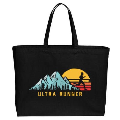 Ultra Runner Retro Style Vintage UltraMarathon Cotton Canvas Jumbo Tote