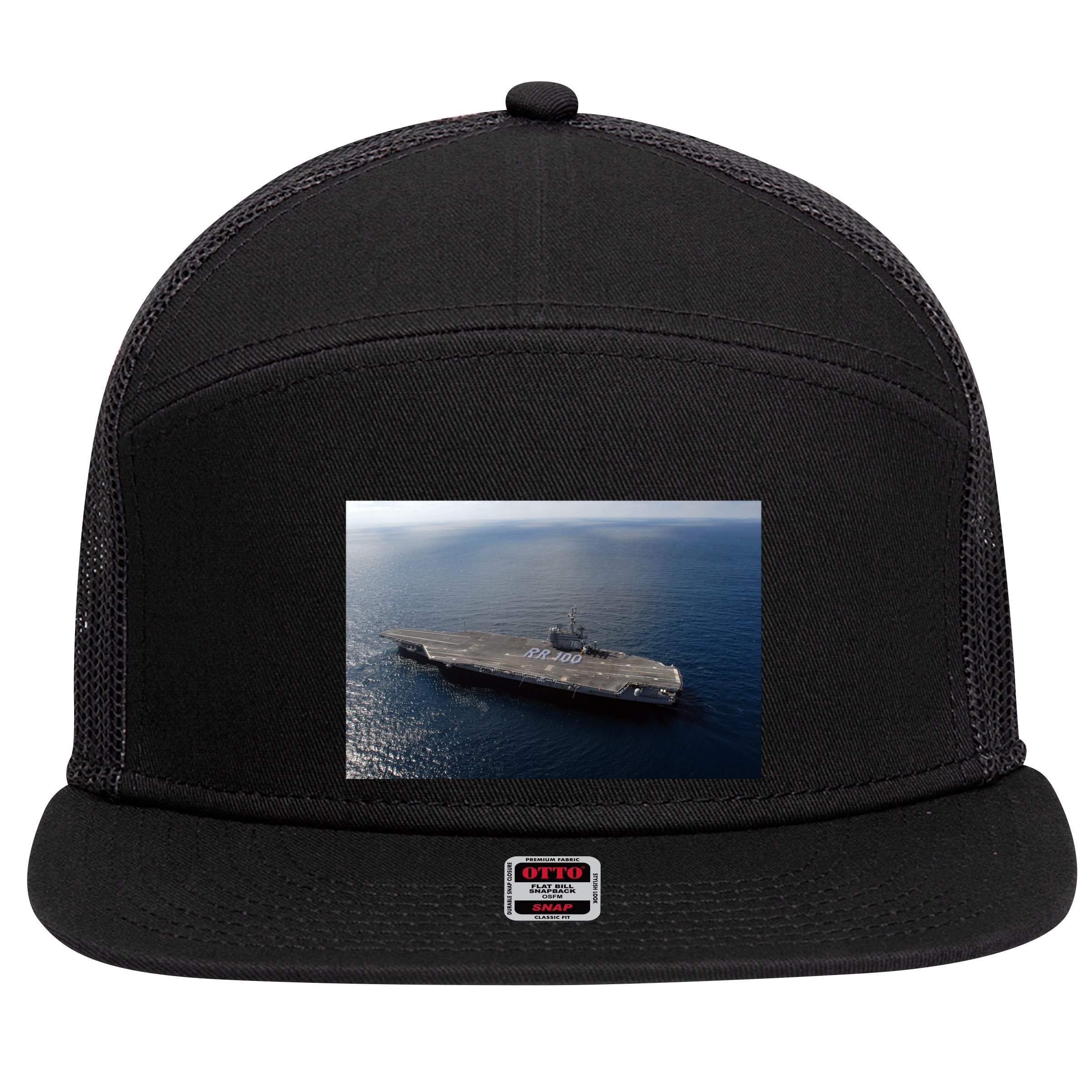 Uss Ronald Reagan 7 Panel Mesh Trucker Snapback Hat