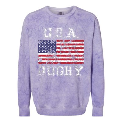 USA Rugby Shirts For Men Women Kids American Flag Colorblast Crewneck Sweatshirt