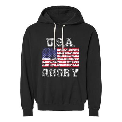 USA Rugby Shirts For Men Women Kids American Flag Garment-Dyed Fleece Hoodie