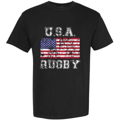 USA Rugby Shirts For Men Women Kids American Flag Garment-Dyed Heavyweight T-Shirt